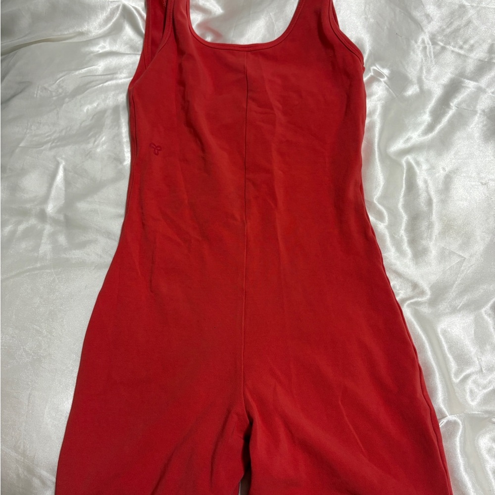 ARITZIA Red One-Piece Scoop Neck Romper